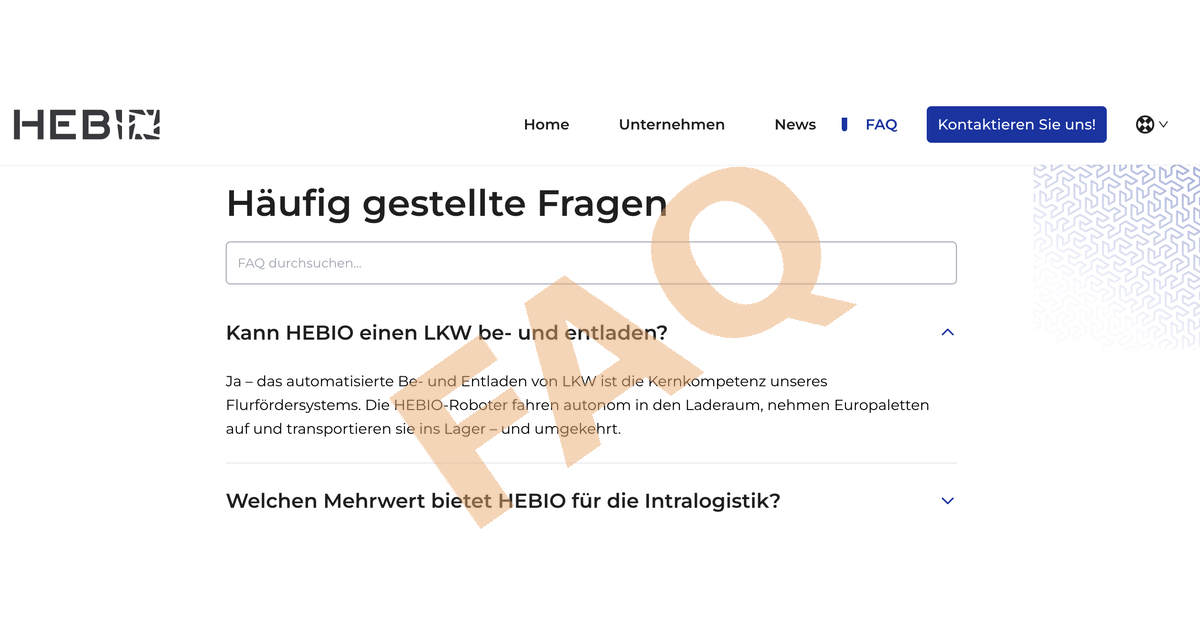 Unsere FAQ-Seite ist online